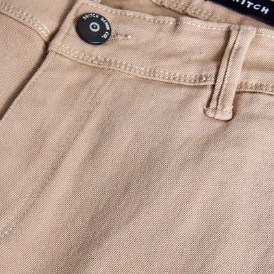 Beige Slim Fit Cargo Jeans