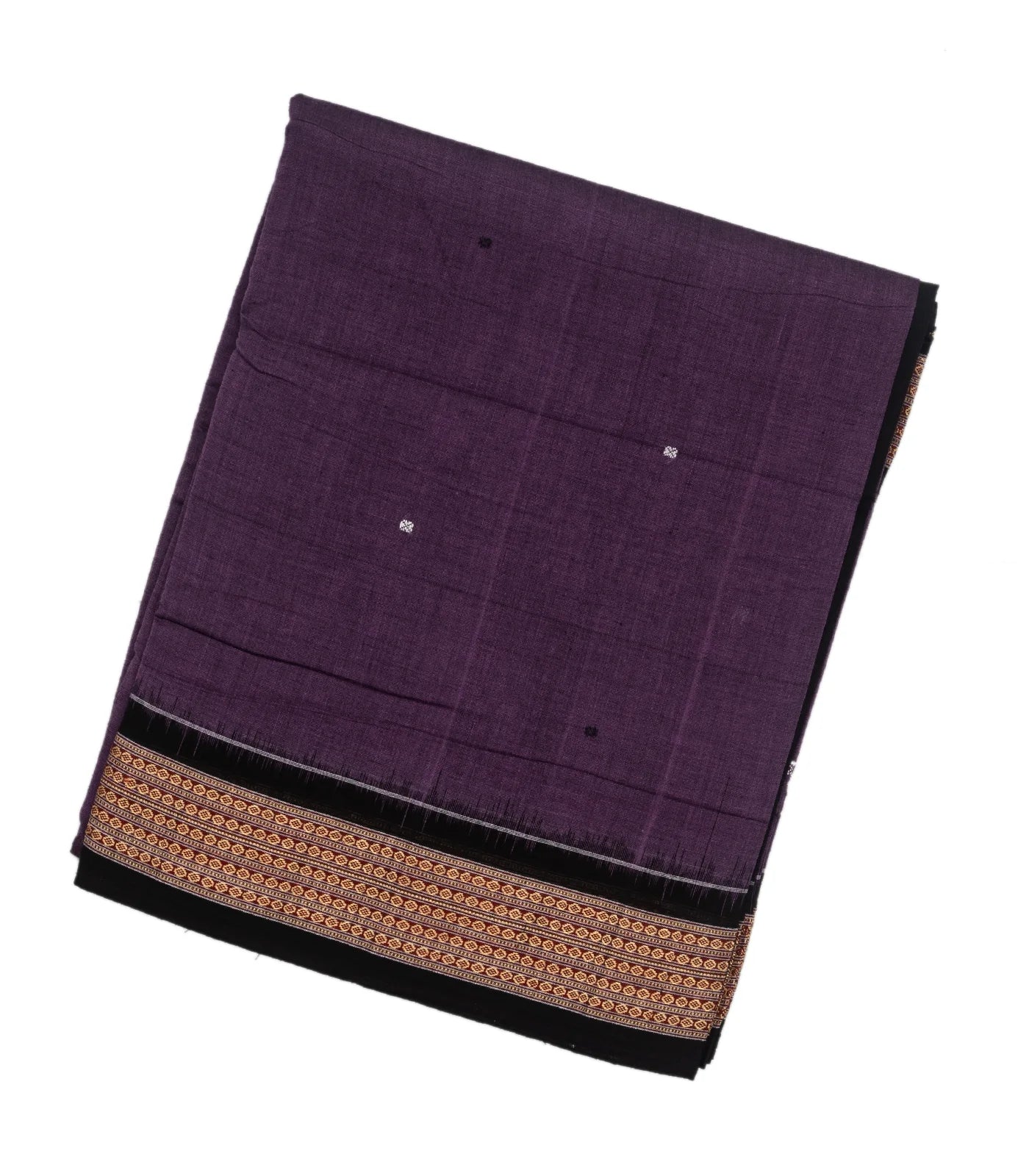 Lilac Handloom Orissa Cotton Saree With Button Motifs
