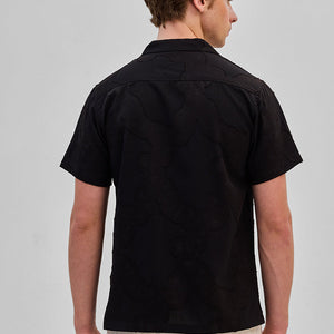 Black Textured Box Fit Shirt