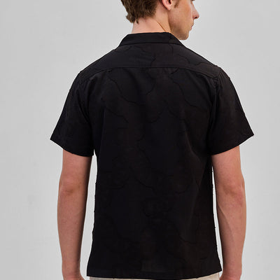 Black Textured Box Fit Shirt