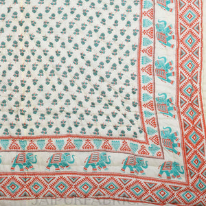 Colorful Floral Jaipuri Double Bed Quilt