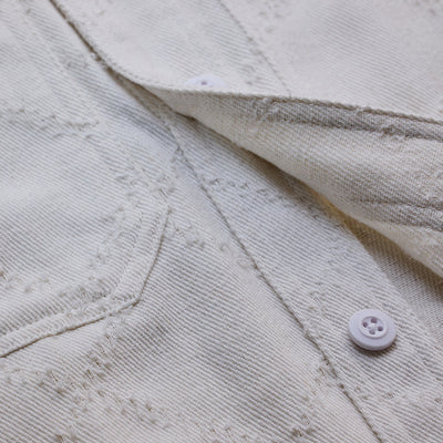 White Geometric Overshirt