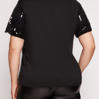 Plus Size Queen Sequin Graphic Tee