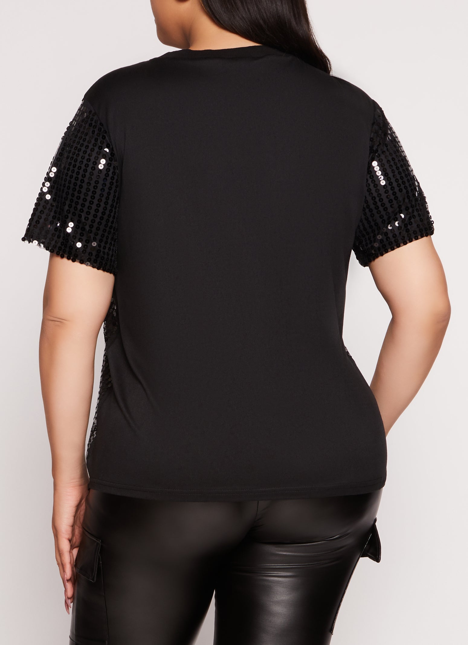 Plus Size Queen Sequin Graphic Tee