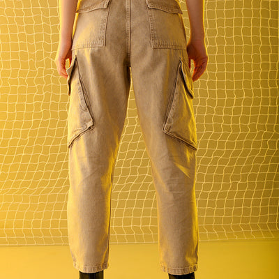 Women's Khaki Anti Fit Solid Jeans