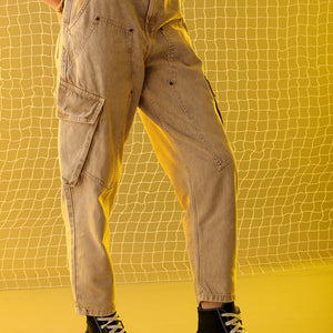 Women's Khaki Anti Fit Solid Jeans