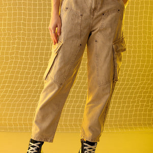 Women's Khaki Anti Fit Solid Jeans