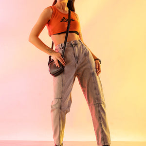 Women's Grey Solid Anti Fit Utility Jeans