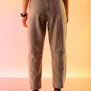 Women's Grey Solid Anti Fit Utility Jeans