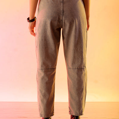 Women's Grey Solid Anti Fit Utility Jeans