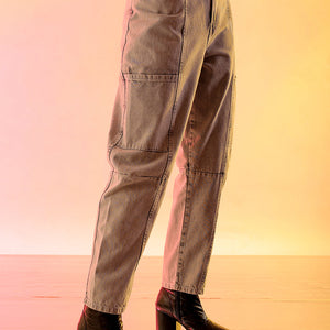 Women's Grey Solid Anti Fit Utility Jeans