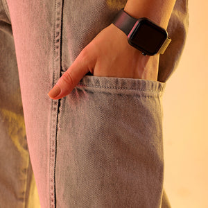 Women's Grey Solid Anti Fit Utility Jeans