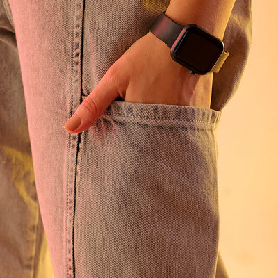 Women's Grey Solid Anti Fit Utility Jeans