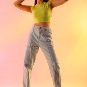 Women's Blue Solid Anti Fit Utility Jeans