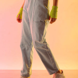 Women's Blue Solid Anti Fit Utility Jeans