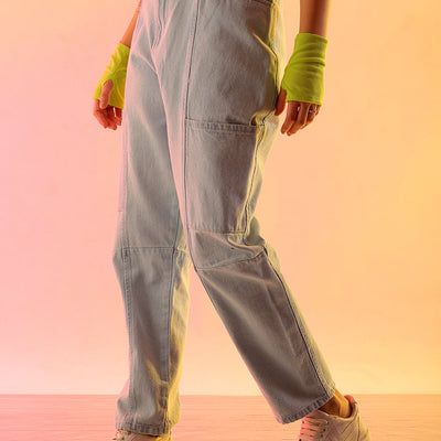 Women's Blue Solid Anti Fit Utility Jeans