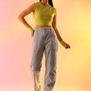 Women's Blue Solid Anti Fit Utility Jeans