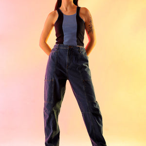 Women's Blue Solid Anti Fit Utility Jeans