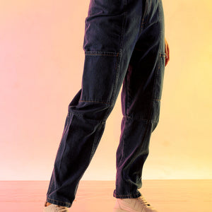 Women's Blue Solid Anti Fit Utility Jeans