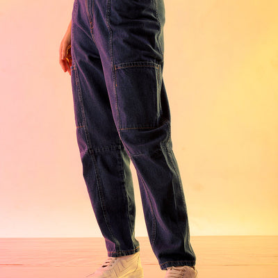 Women's Blue Solid Anti Fit Utility Jeans