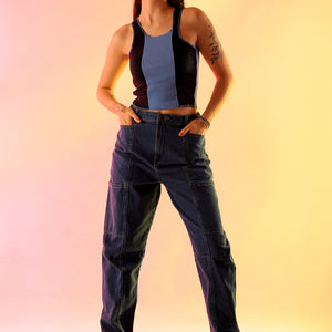 Women's Blue Solid Anti Fit Utility Jeans