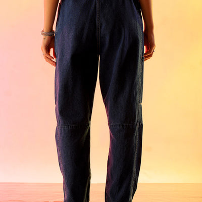 Women's Blue Solid Anti Fit Utility Jeans