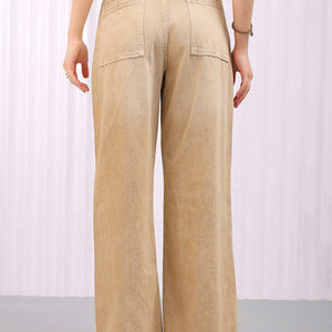 Women's Solid Bootcut High Rise Five Pocket Jeans