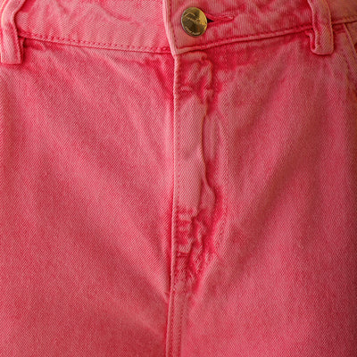Women's Pink Relaxed Solid Jeans