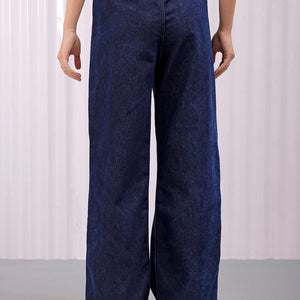 Women's Solid Flared High Rise Five Pocket Jeans