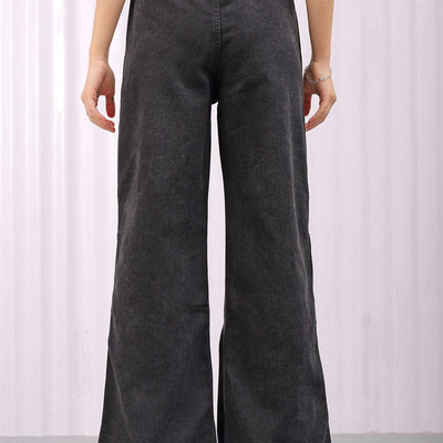 Women's Solid Flared High Rise Five Pocket Jeans