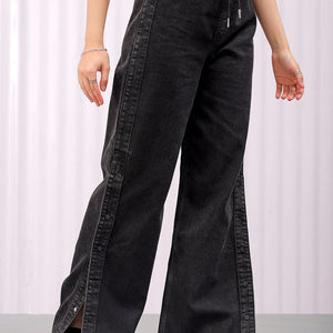 Women's Solid Flared High Rise Five Pocket Jeans