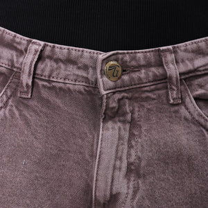 Men's Purple Relaxed Straight Fit Solid Carpenter Jeans