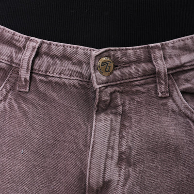 Men's Purple Relaxed Straight Fit Solid Carpenter Jeans