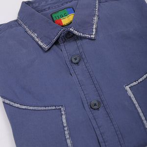 Men's Navy Blue Regular Fit Vintage Shirt