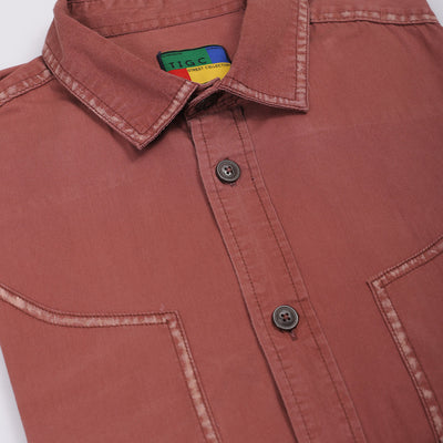 Men's Burgundy Regular Fit Vintage Shirt