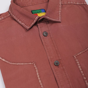 Men's Burgundy Regular Fit Vintage Shirt