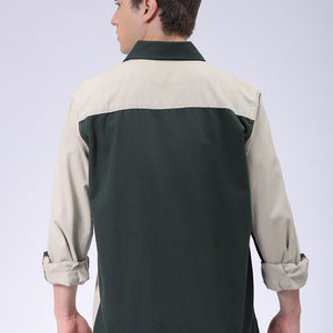 Men's Green Regular Fit Mix & Match Overshirt
