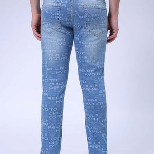 Men's Blue Slim Straight Fit Solid Stretchable Jeans