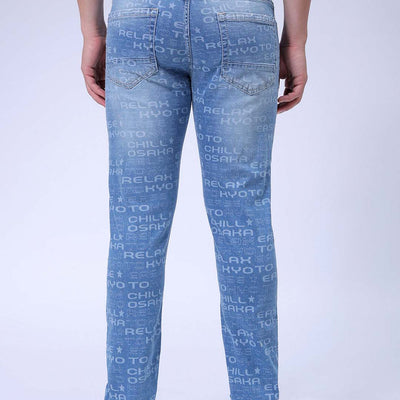 Men's Blue Slim Straight Fit Solid Stretchable Jeans