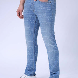 Men's Blue Slim Straight Fit Solid Stretchable Jeans