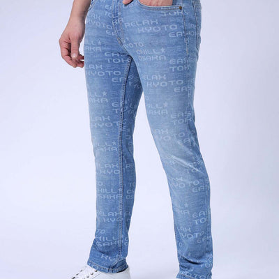 Men's Blue Slim Straight Fit Solid Stretchable Jeans