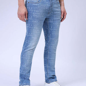 Men's Blue Slim Straight Fit Solid Stretchable Jeans
