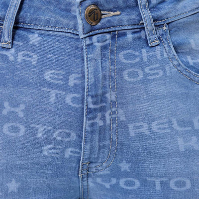 Men's Blue Slim Straight Fit Solid Stretchable Jeans