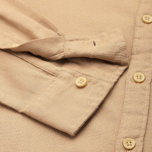 Men's Khaki Regular Fit Solid Resort Wear Shirt