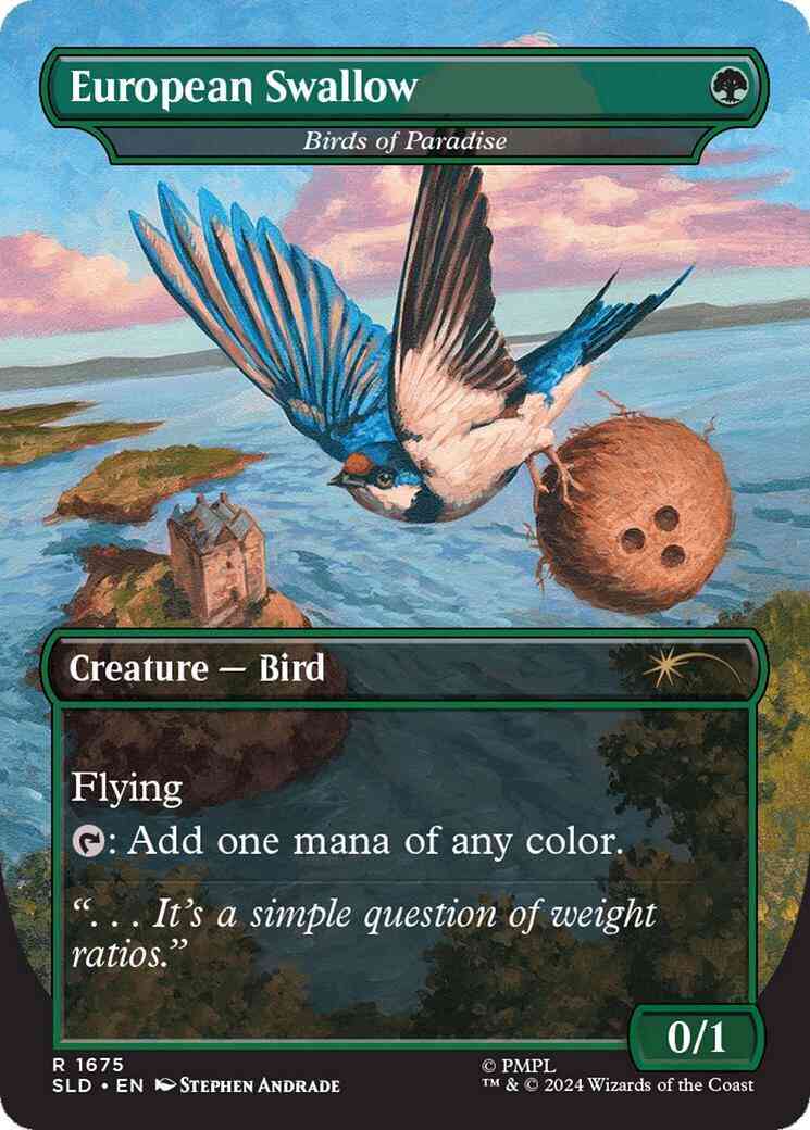 African Swallow - Birds of Paradise // European Swallow - Birds of Paradise [1675] [Borderless] [Monty Python: Vol. 1] [Secret Lair Drop] [Foil]