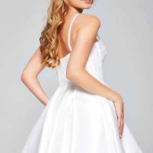Satin Short Sleeveless A-line Dress by Jovani 09464