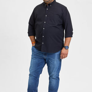 Black Button Down Regular Fit Shirt