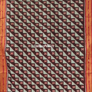 Grey Coffee Odisha Ikat Khandua Silk Saree