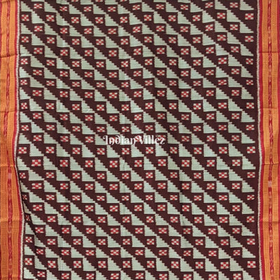 Grey Coffee Odisha Ikat Khandua Silk Saree