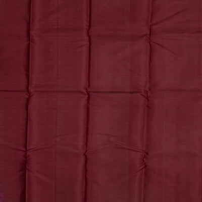 Maroon Handloom Kanchi Cotton Saree With Dotted Stripes
